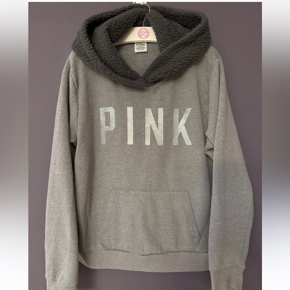 PINK Victoria's Secret Tops - PINK Victoria's Secret sherpa hoodie sz Lg